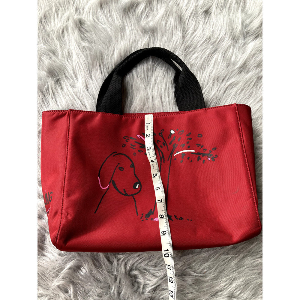 Kate Spade Maira Kalman Tote Handbag Red Darling Dog Canvas Zip Purse Medium - Picture 14 of 14